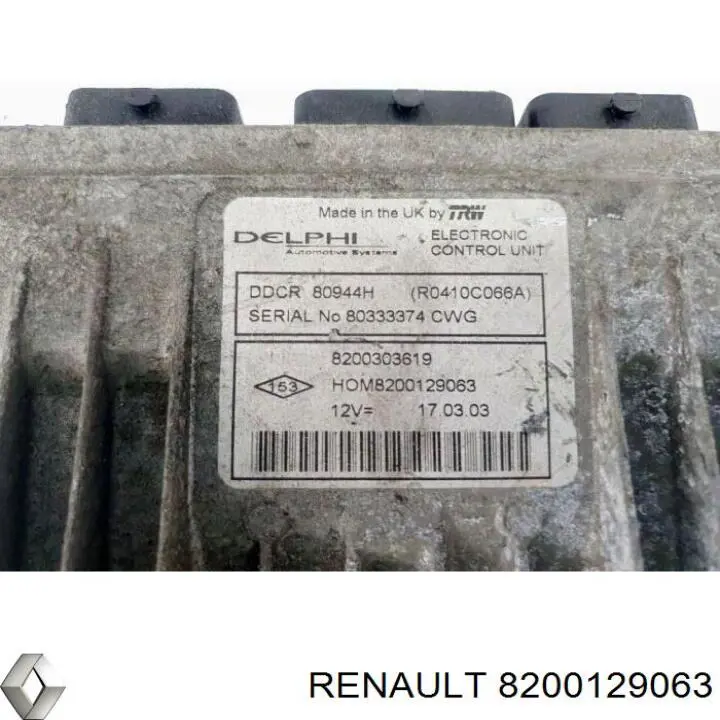 Módulo de direção (Centralina eletrônica) de motor 8200129063 Renault (RVI)
