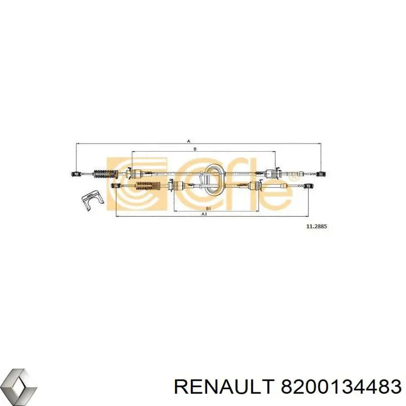 8200134483 Renault (RVI) Cabo de mudança duplo