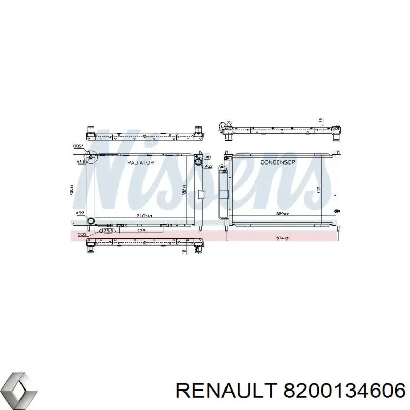 Radiador de esfriamento de motor Renault (RVI) 8200134606 preço, a partir de 88,69 USD