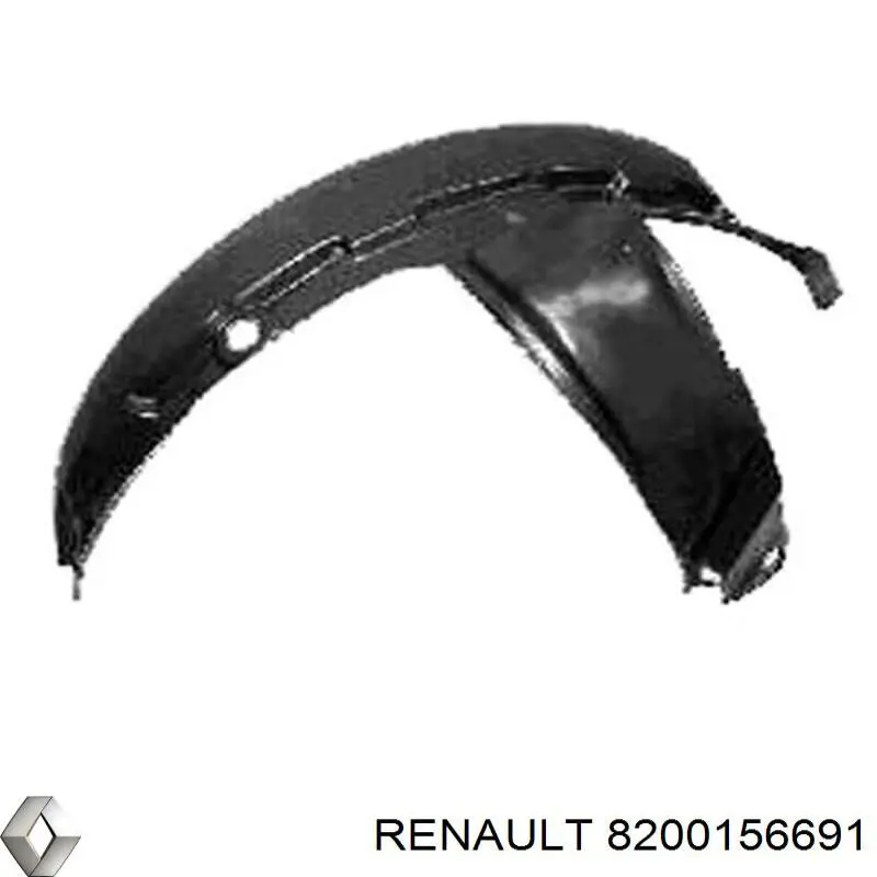 8200156691 Renault (RVI) Guarda-barras esquerdo traseiro do pára-lama dianteiro
