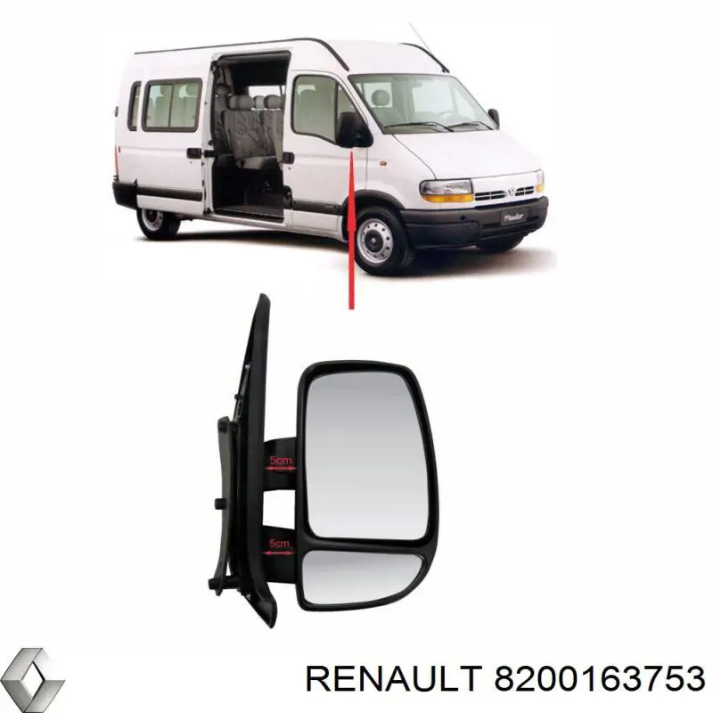 Compre 8200163753 Renault (RVI) Espelho de retrovisão direito