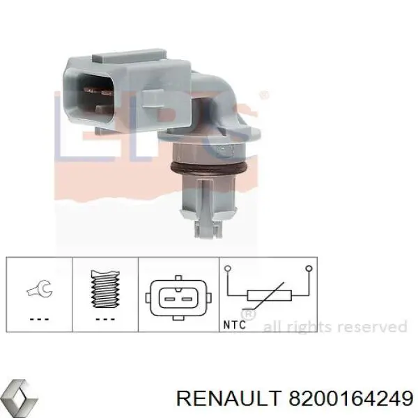 Compre 8200164249 Renault (RVI) Sensor de temperatura da mistura de ar