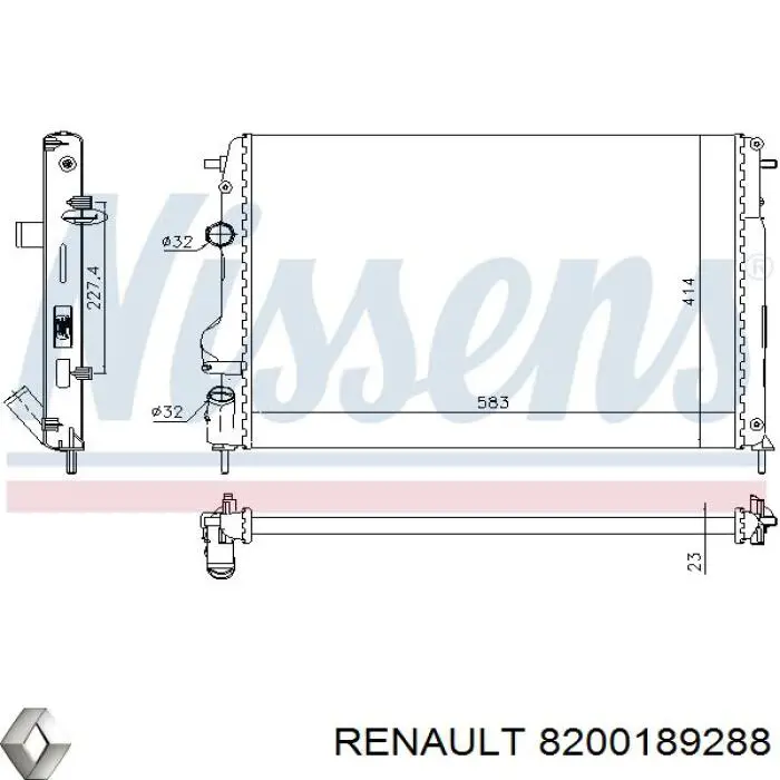 Radiador de esfriamento de motor Renault (RVI) 8200189288 preço, a partir de 81,89 USD