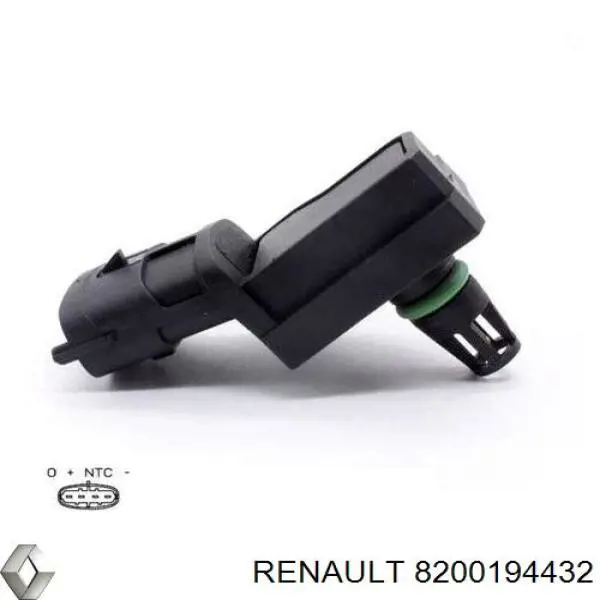 8200194432 Renault (RVI) Sensor de pressão no coletor de admissão, MAP