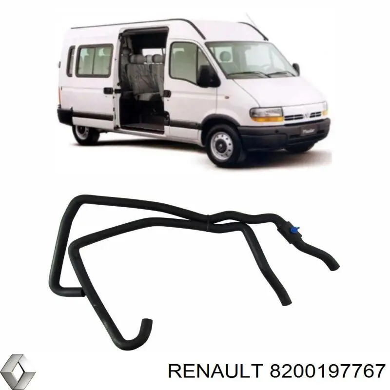 Compre 8200197767 Renault (RVI) Mangueira do radiador de aquecedor (de forno), dupla