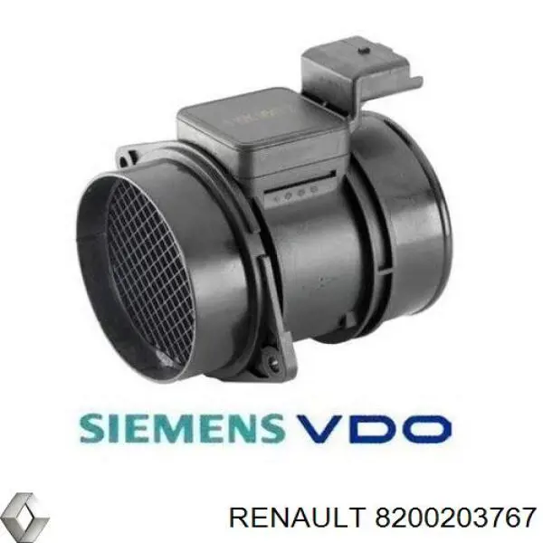 8200203767 Renault (RVI) Sensor de fluxo (consumo) de ar, medidor de consumo M.A.F. - (Mass Airflow)
