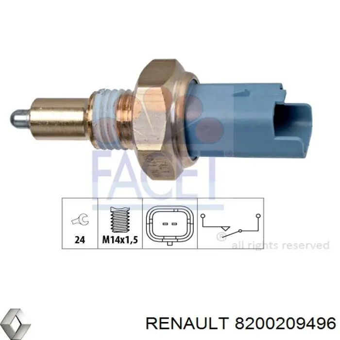 8200209496 Renault (RVI) Sensor de ativação das luzes de marcha à ré