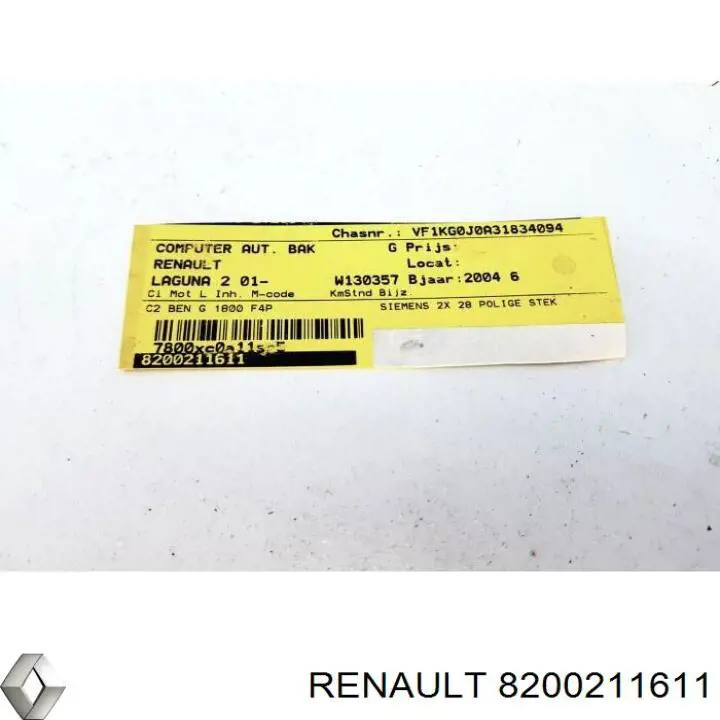 8200211611 Renault (RVI) Módulo de direção (Centralina eletrônica) da Caixa Automática de Mudança eletrônica