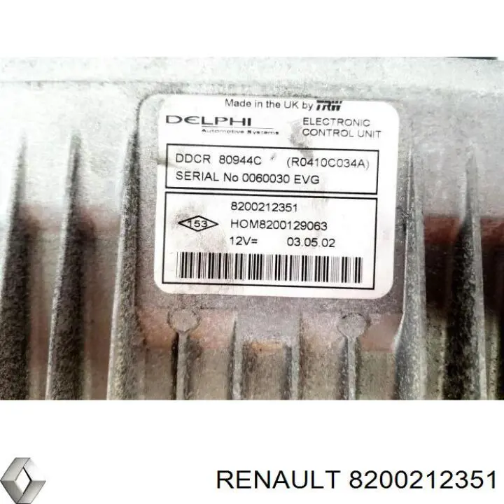 Módulo de direção (Centralina eletrônica) de motor Renault (RVI) 8200212351