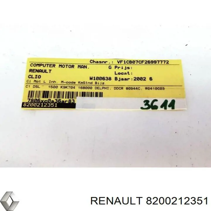 8200212351 Renault (RVI) Módulo de direção (Centralina eletrônica) de motor