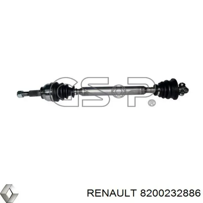 Semieixo (acionador) dianteiro esquerdo Renault (RVI) 8200232886 preço, a partir de 62,99 USD