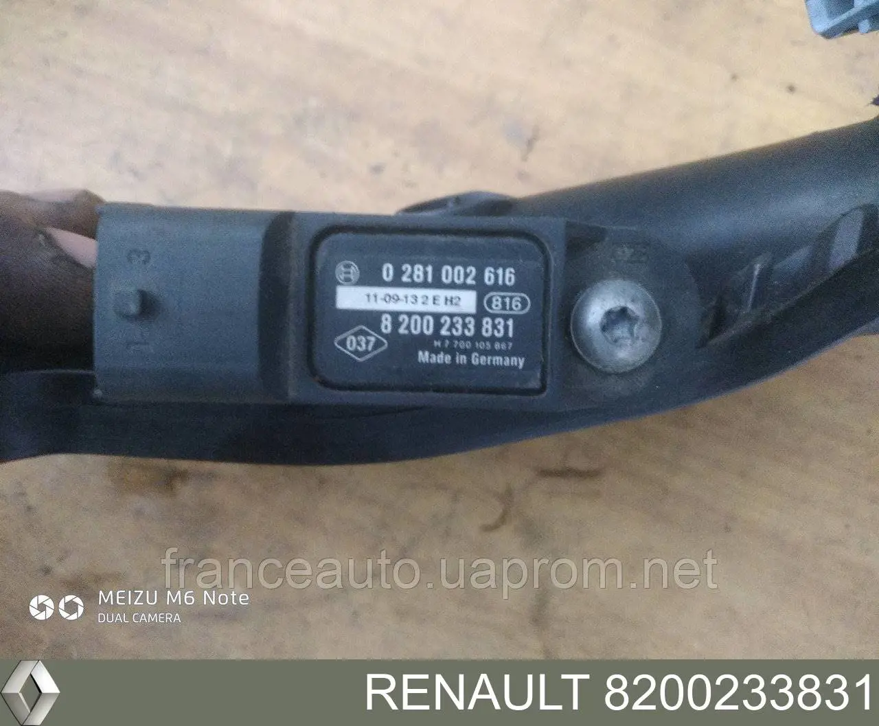 8200233831 Renault (RVI) Sensor de pressão no coletor de admissão, MAP