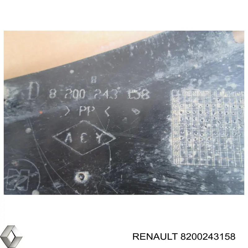 8200243158 Renault (RVI) Protetor de lama direito do pára-choque dianteiro
