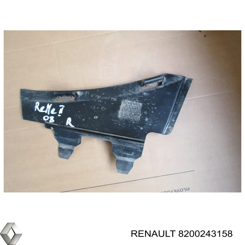 Protetor de lama direito do pára-choque dianteiro Renault (RVI) 8200243158 preço, a partir de 4,67 USD
