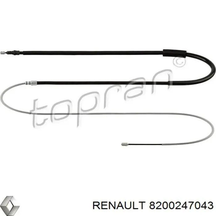 Compre 8200247043 Renault (RVI) Cabo traseiro direito/esquerdo do freio de estacionamento
