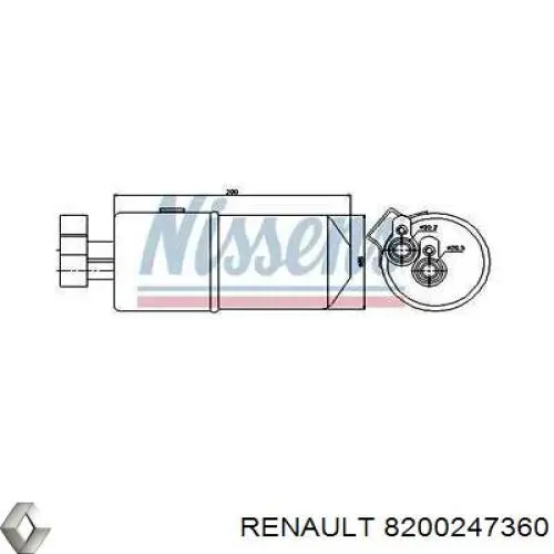 Tanque de recepção do secador de aparelho de ar condicionado Renault (RVI) 8200247360 preço, a partir de 39,16 USD
