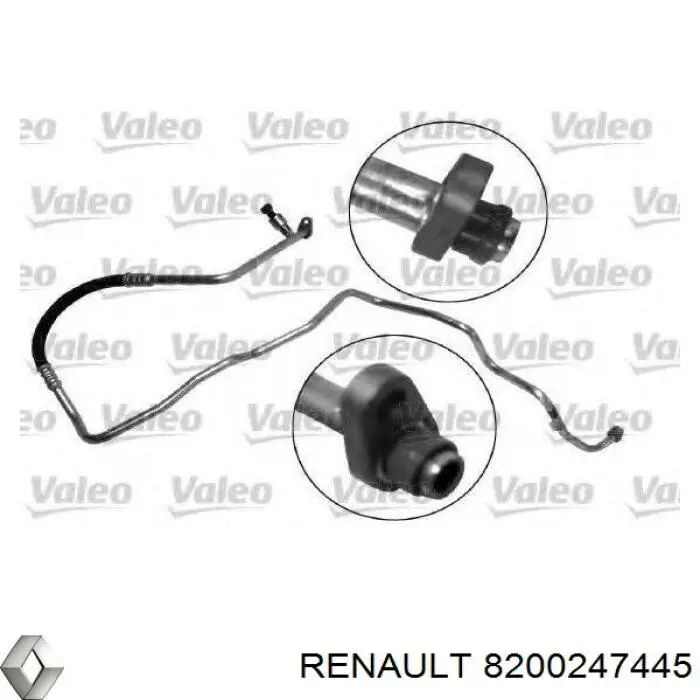 8200247445 Renault (RVI) Mangueira de aparelho de ar condicionado, desde o radiador até o secador