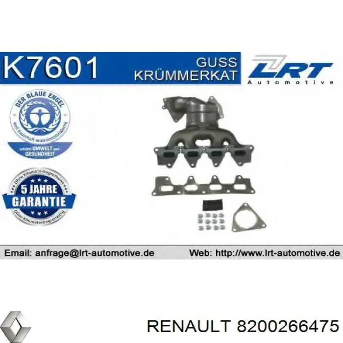 8200036644 Renault (RVI) Tubo coletor de escape