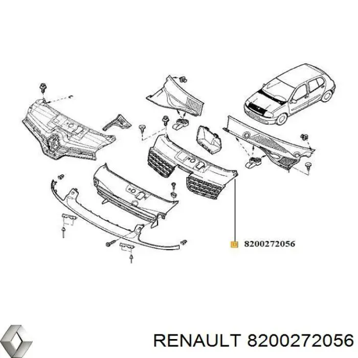 8200272056 Renault (RVI) Grelha do radiador