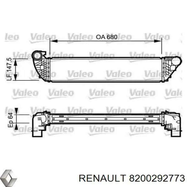 Radiador de intercooler Renault (RVI) 8200292773 preço, a partir de 80,02 USD