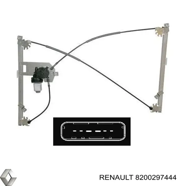 8200297444 Renault (RVI) Mecanismo de acionamento de vidro da porta dianteira direita