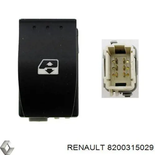 8200315029 Renault (RVI) Botão traseiro de ativação de motor de acionamento de vidro