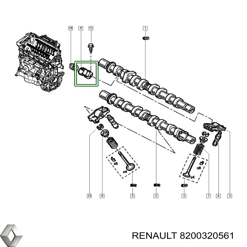 8200320561 Renault (RVI) Compensador hidrâulico (empurrador hidrâulico), empurrador de válvulas