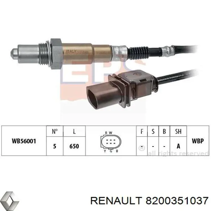 Compre 8200351037 Renault (RVI) Sonda lambda, sensor de oxigênio até o catalisador