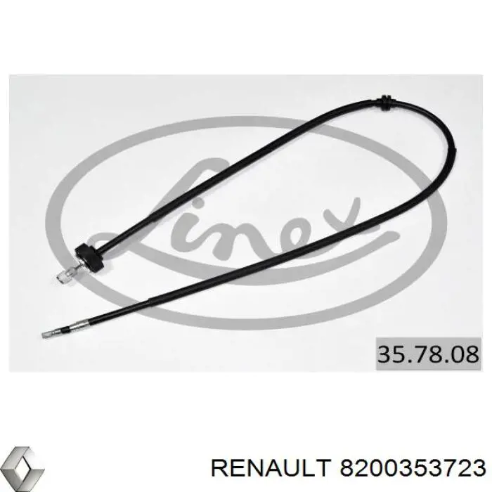 Cabo traseiro direito/esquerdo do freio de estacionamento Renault (RVI) 8200353723