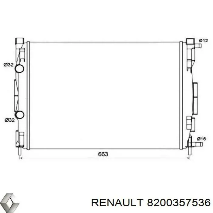 8200357536 Renault (RVI) Radiador de esfriamento de motor