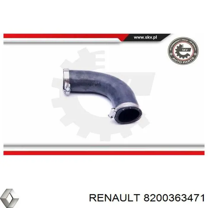 8200363471 Renault (RVI) Mangueira (cano derivado) de intercooler