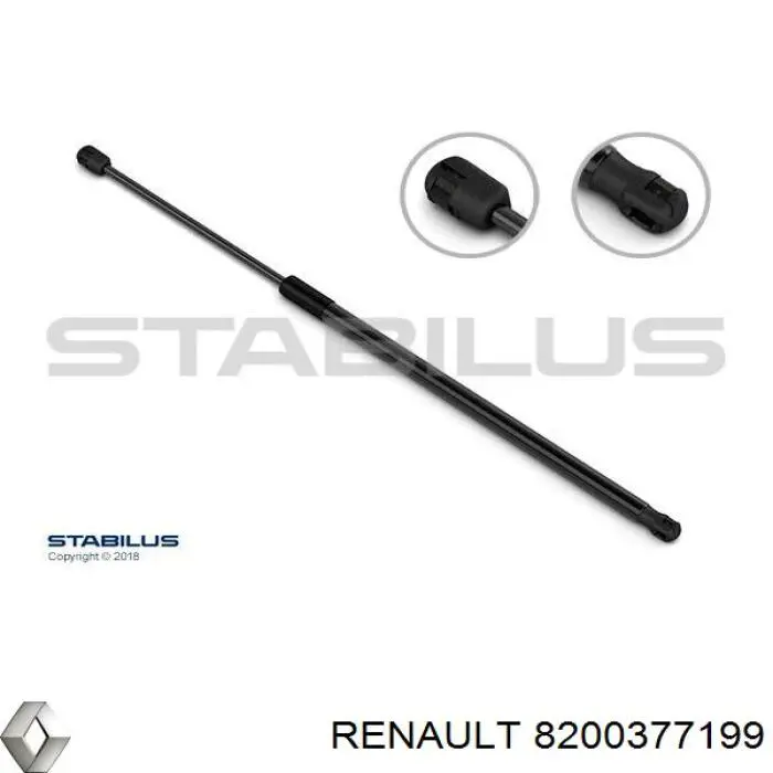 Compre 8200377199 Renault (RVI) Amortecedor de tampa de porta-malas (de 3ª/5ª porta traseira)