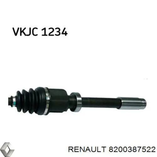 Semieixo (acionador) dianteiro direito Renault (RVI) 8200387522 preço, a partir de 120,50 USD