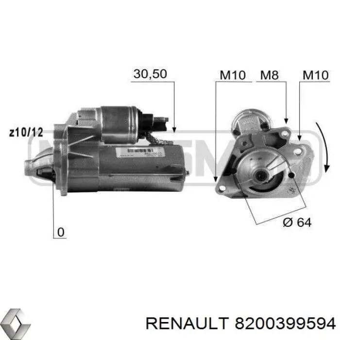 8200399594 Renault (RVI) Motor de arranco