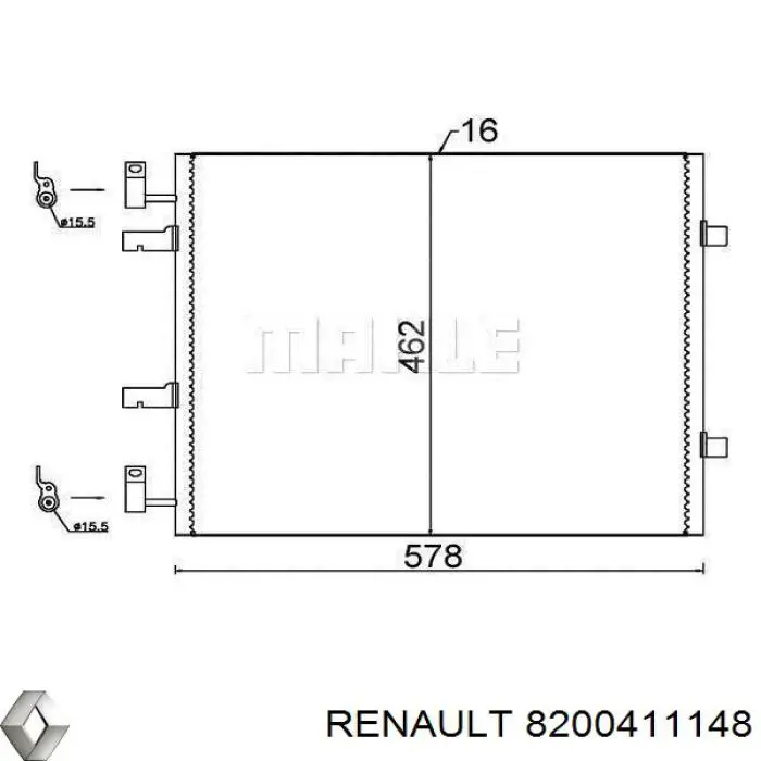 Radiador de aparelho de ar condicionado Renault (RVI) 8200411148 preço, a partir de 76,66 USD