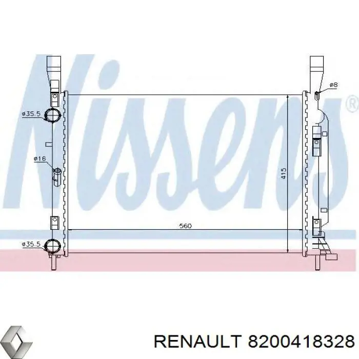 8200418328 Renault (RVI) Radiador de esfriamento de motor