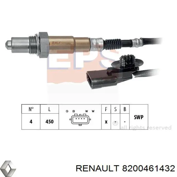 Sonda lambda, sensor de oxigênio depois de catalisador Renault (RVI) 8200461432 preço, a partir de 68,10 USD