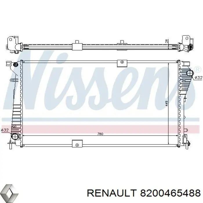 Radiador de esfriamento de motor Renault (RVI) 8200465488 preço, a partir de 165,15 USD