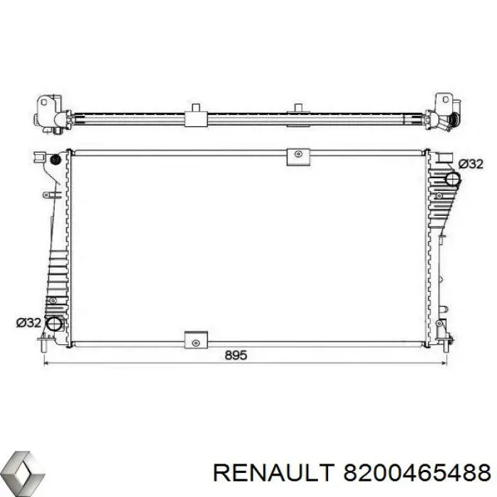 8200465488 Renault (RVI) Radiador de esfriamento de motor