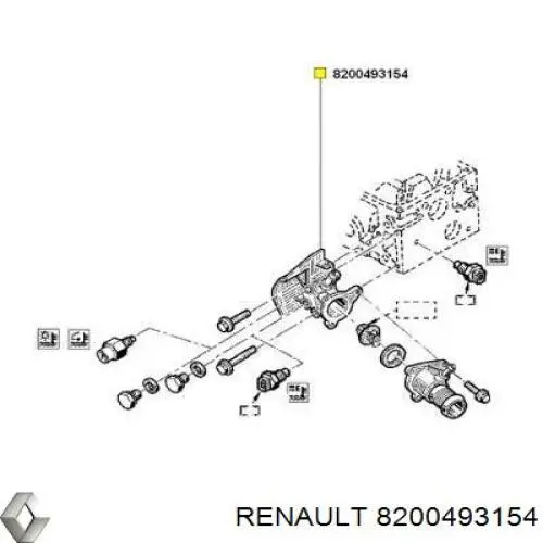 Compre 8200493154 Renault (RVI) Caixa do termostato