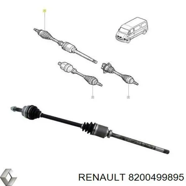 8200499895 Renault (RVI) Semieixo (acionador) dianteiro direito