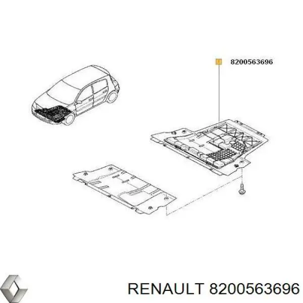 Proteção de motor, de panela (da seção de motor) Renault (RVI) 8200563696 preço, a partir de 69,89 USD