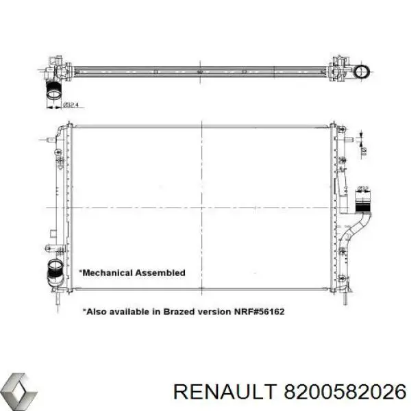Compre 8200582026 Renault (RVI) Radiador de esfriamento de motor
