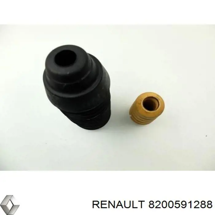8200591288 Renault (RVI) Pára-choque (grade de proteção) de amortecedor dianteiro + bota de proteção