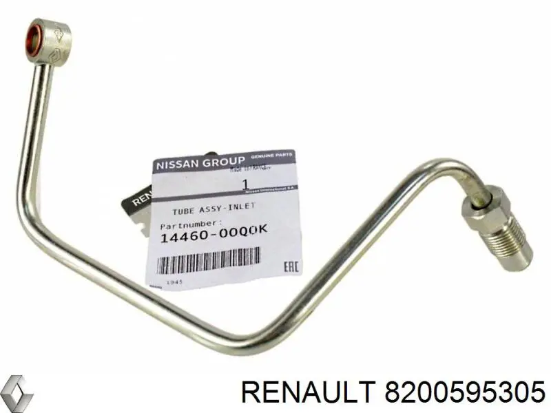 8200595305 Renault (RVI) Tubo (mangueira) de fornecimento de óleo de turbina