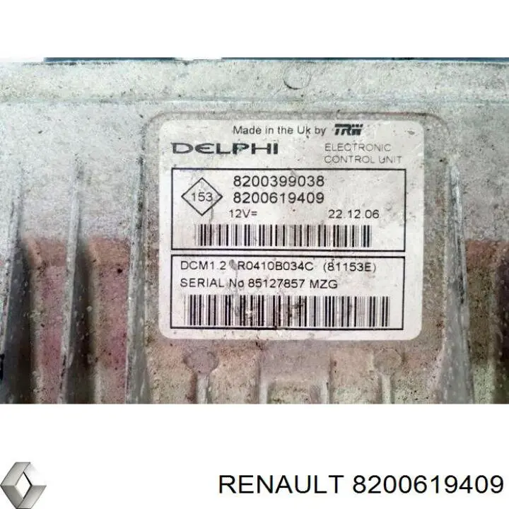Módulo de direção (Centralina eletrônica) de motor 8200619409 Renault (RVI)