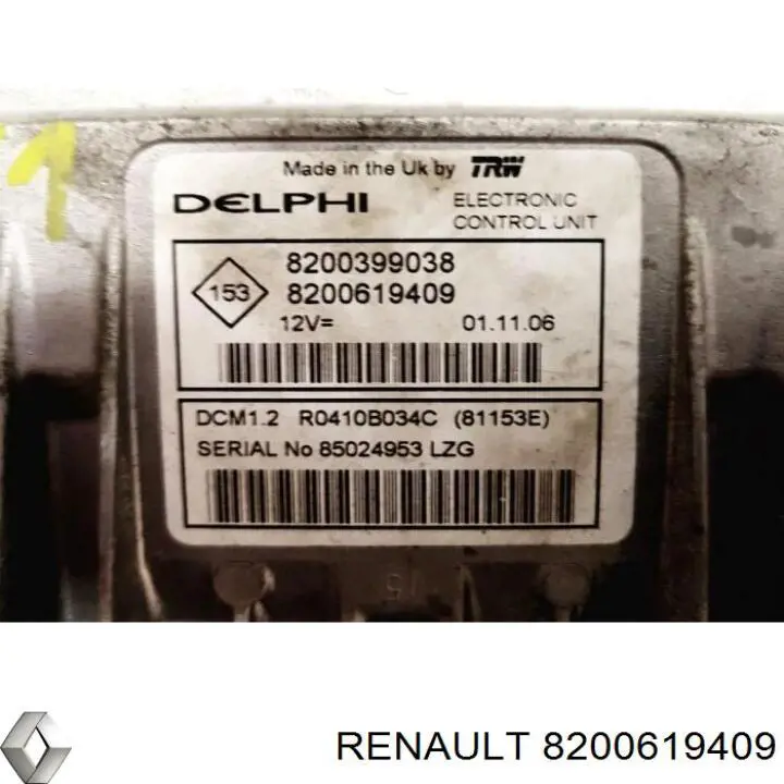 Módulo de direção (Centralina eletrônica) de motor 8200619409 Renault (RVI)