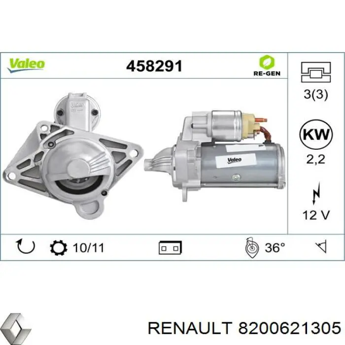 Compre 8200621305 Renault (RVI) Motor de arranco