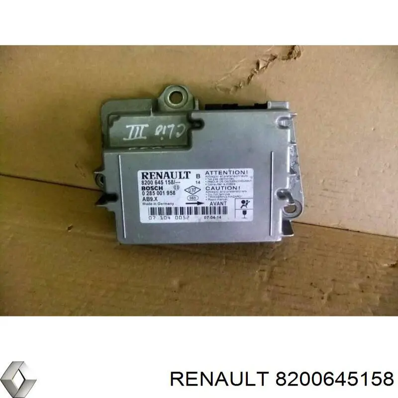 Compre 8200963406 Renault (RVI) Módulo processador de controlo da bolsa de ar (Centralina eletrônica AIRBAG)