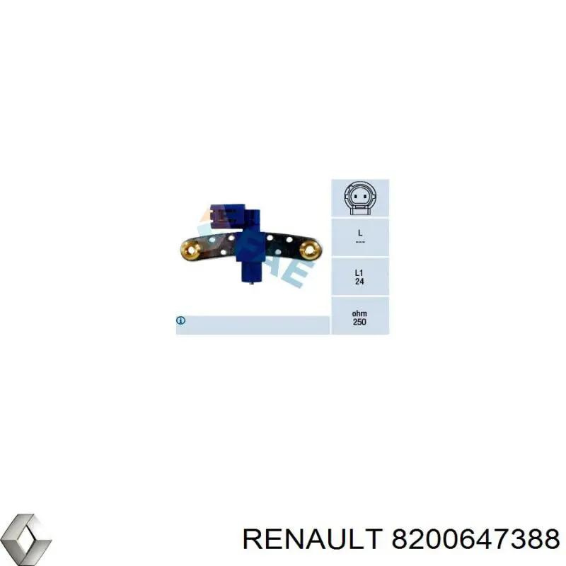 Compre 8200647388 Renault (RVI) Sensor de posição (de revoluções) de cambota